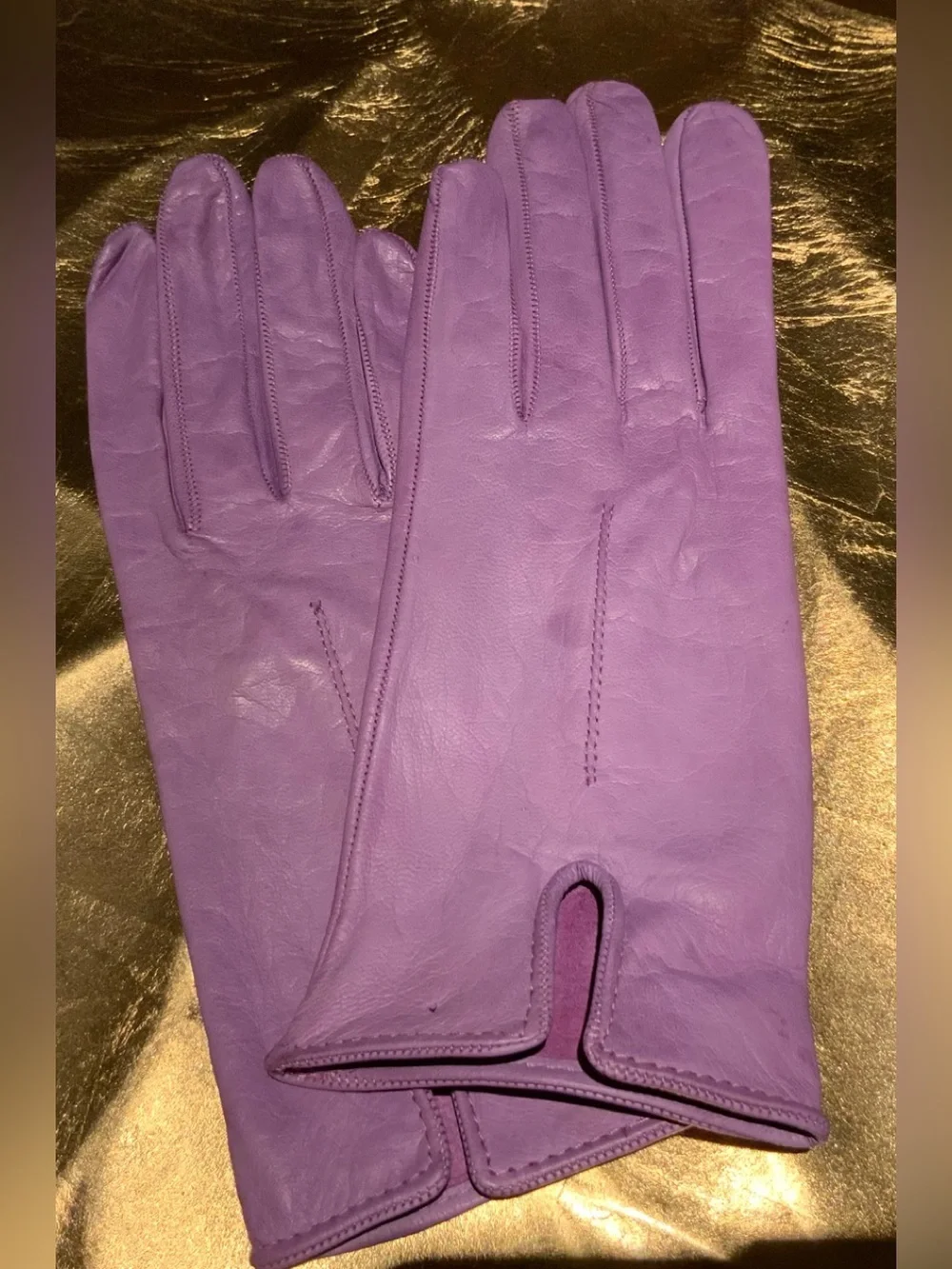 Vintage Purple Leather Gloves Sz Ml
